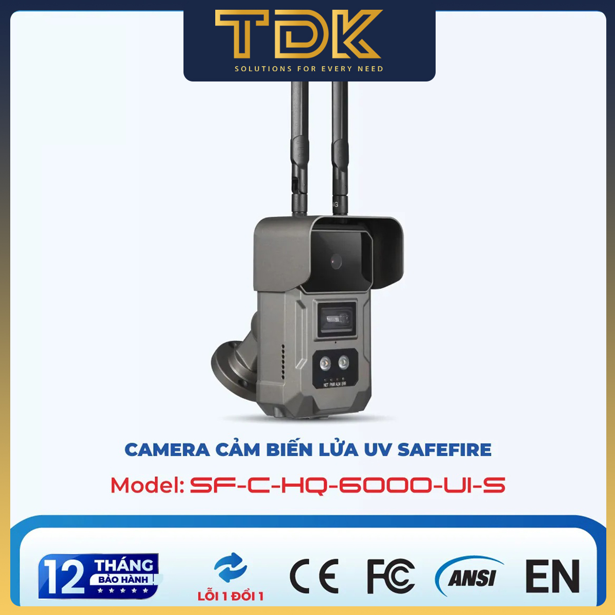 Camera báo cháy UV Safefire C-HQ-6000-UI-S, Chống nước, chống bụi, cảnh báo nhanh